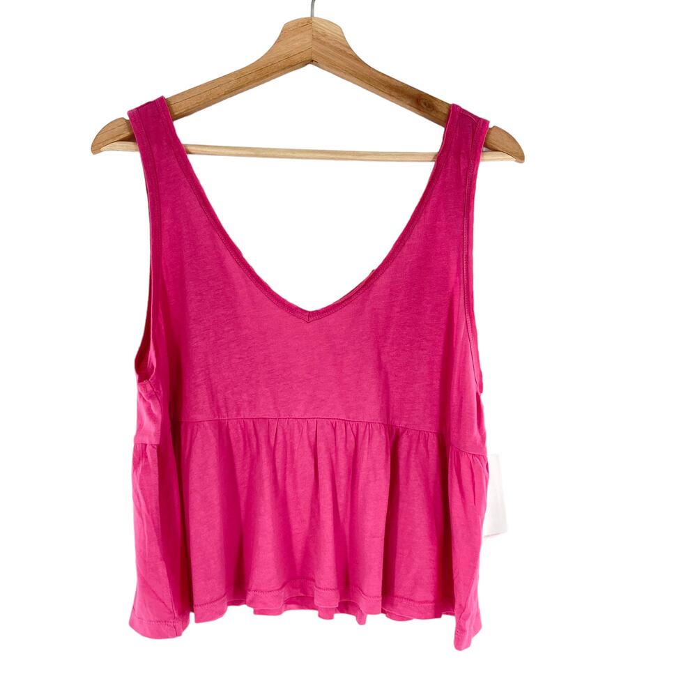 Abound Crop Swing V-Neck Pink Ibis Tank Top Cotton Modal Nordstrom